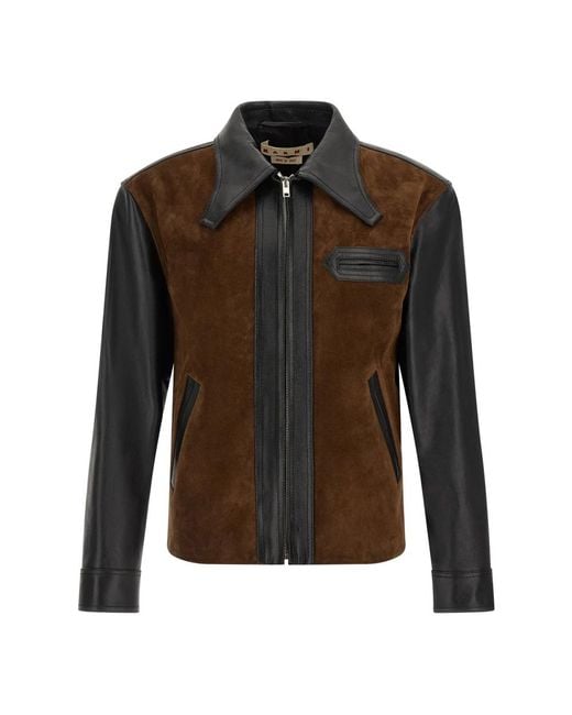 Marni Green Leather Jackets for men