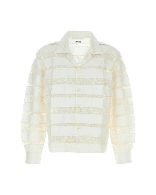 Bode Overhemden ,Katoen Kant Tennis Shirt in het White voor heren