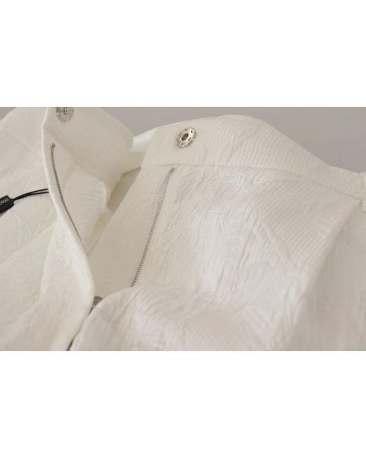 Dolce & Gabbana Multicolor Weiße high-waist-culotte-shorts aus baumwolle