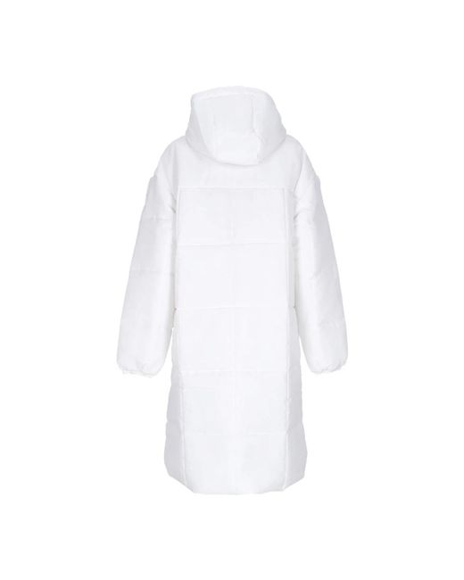 Nike Fitness ,Wit ,Polyester Lange Donsjas Klassieke Parka Wit/Zwart in het White