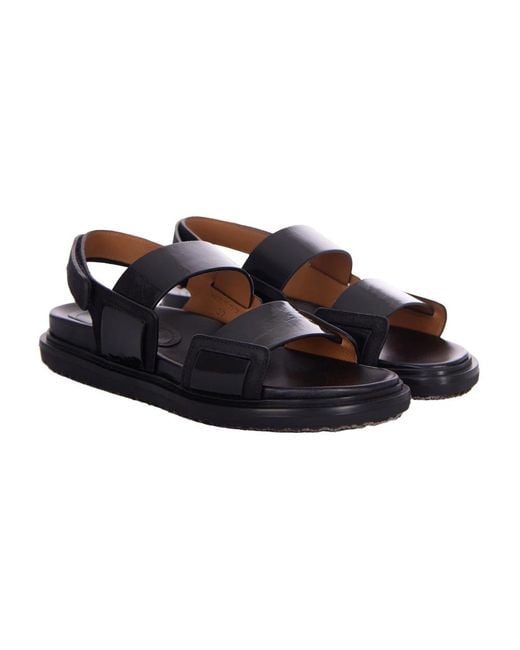 Marni Black Flat Sandals
