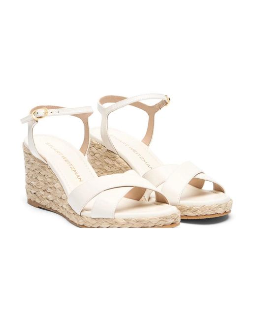 Stuart Weitzman Schoenen ,Dayna Espadrille Wedge in het White