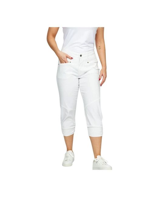 2-Biz White Cropped Trousers
