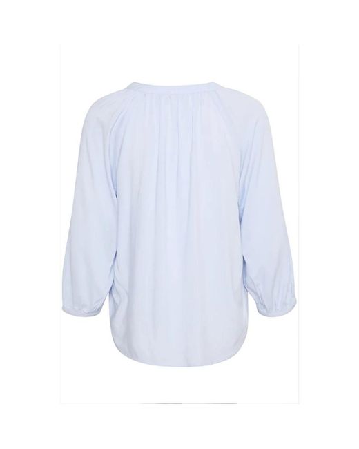Part Two Overhemden ,Blauw ,Heather Print V-Hals Blouse in het Blue