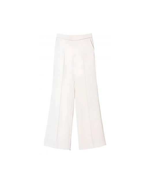 Wide Trousers Twinset de color White