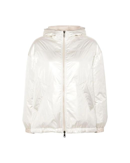 Brunello Cucinelli Witte Donzen Jas in het White