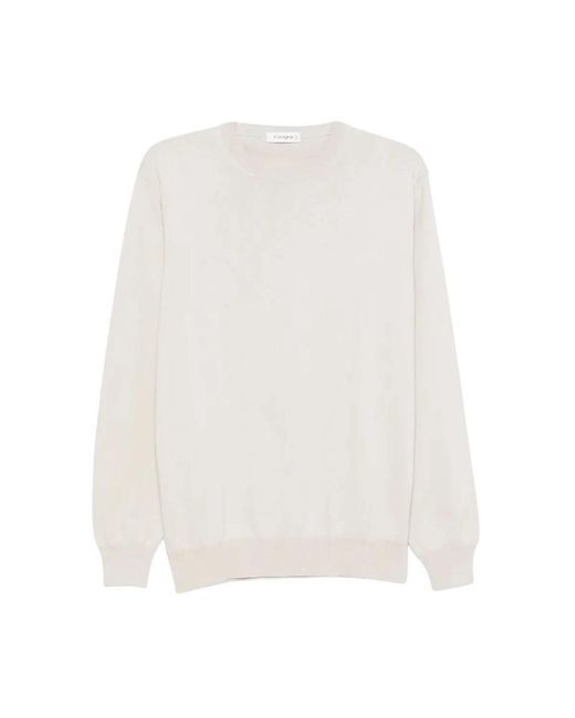 Kangra White Round-Neck Knitwear for men