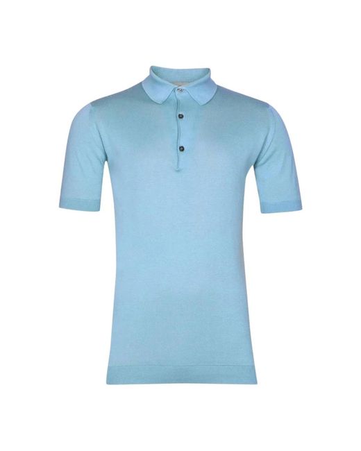 John Smedley Blue Polo Shirts for men