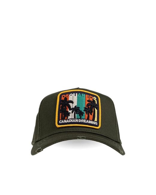 DSquared² Accessoires ,Groen ,Patch Baseball Cap in het Green voor heren