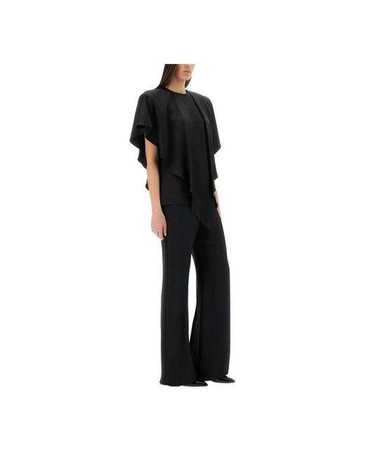 Stella McCartney Overhemden ,Zwart ,Asymmetrische Cape Top in het Black