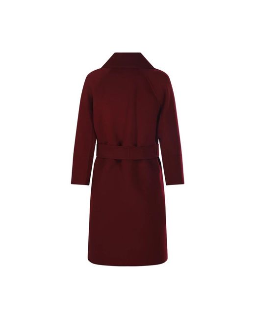 Max Mara Red Belted Coats