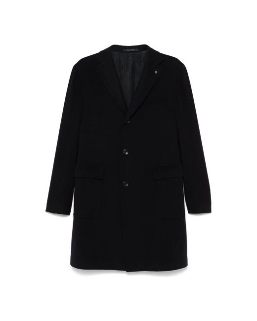 Tagliatore Black Single-Breasted Coats for men
