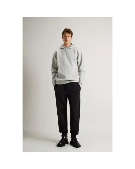 Woolrich Logo Interlock Sweatpants in het Black voor heren