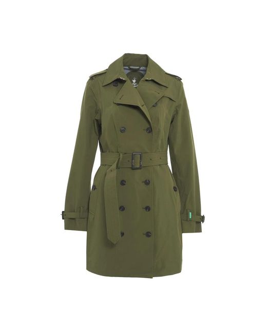 Save The Duck Green Trench Coats