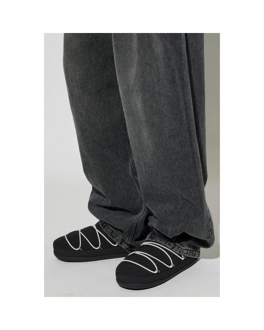 Moon Boot Black Slippers for men
