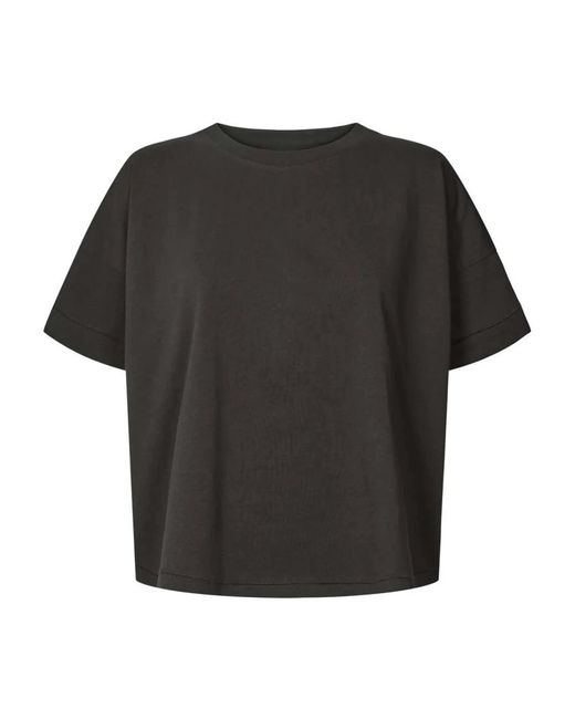 Rabens Saloner Black Schwarzes oversize t-shirt margot stil