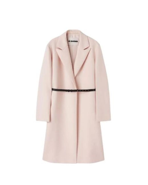 Jil Sander Pink Belted Coats