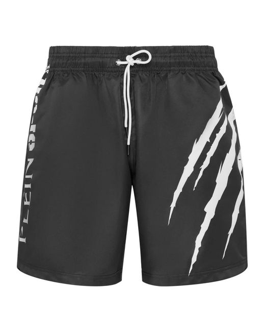 Philipp Plein Fitness ,Zwart ,Nylon Jogging Shorts Scratch in het Black voor heren