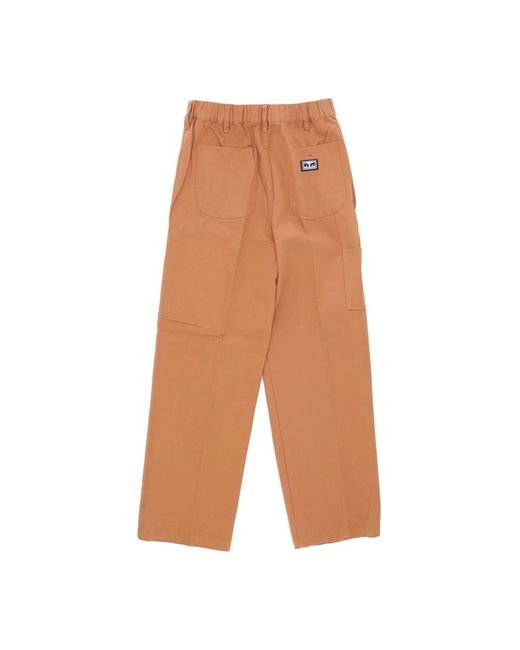 Obey Brown Straight Trousers