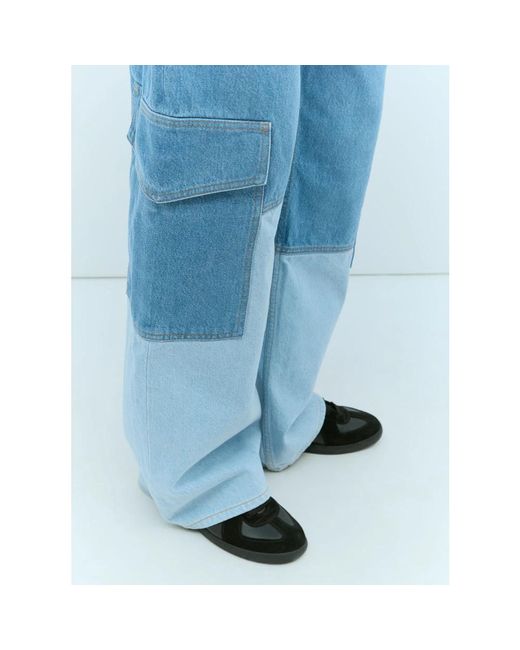 Ganni Blue Jeans mit kontrastpaneelen