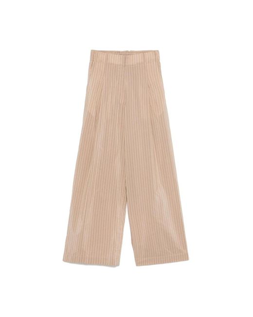 Wide Trousers Dries Van Noten de color Natural