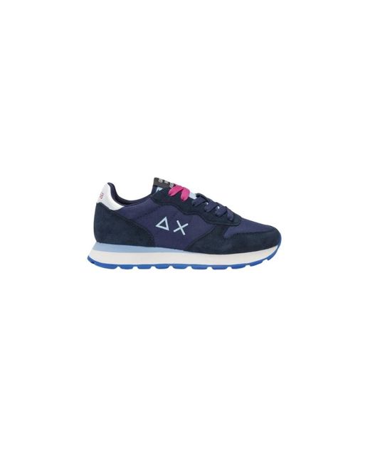 Sun 68 Blue Ally solid nylon sneakers