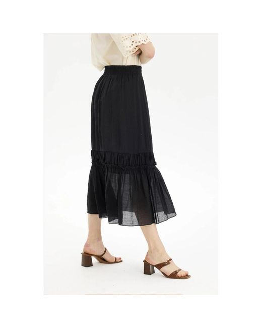 iN FRONT Black Midi Skirts