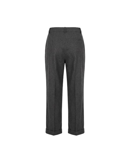Peserico Gray Straight Trousers