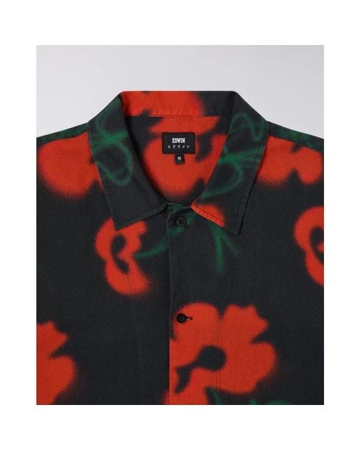 Edwin Aop Voile Shirt in het Black voor heren