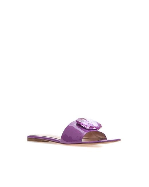 Gianvito Rossi Purple Sliders