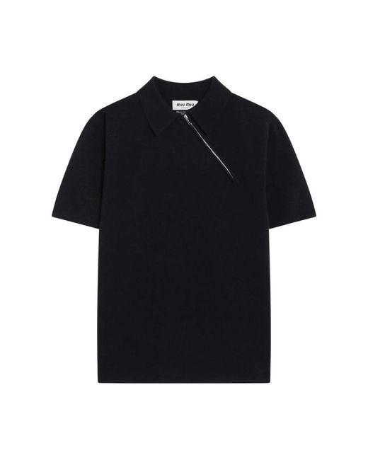 Miu Miu Black Polo Shirts