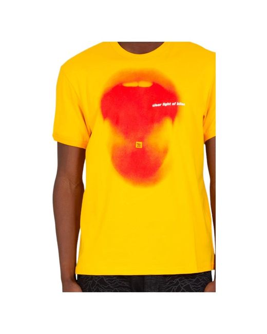 M I S B H V Psychedelisches print-t-shirt in Yellow für Herren