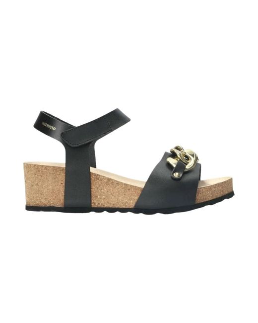 Mephisto Black Feminine Keilsandalette Mit Soft-Air Technologie