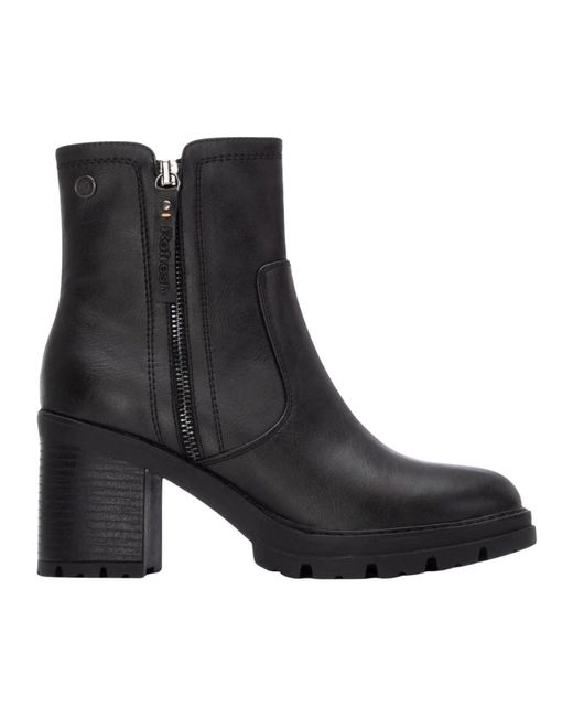 Refresh Black Schwarze Stiefeletten Aus Kunstleder