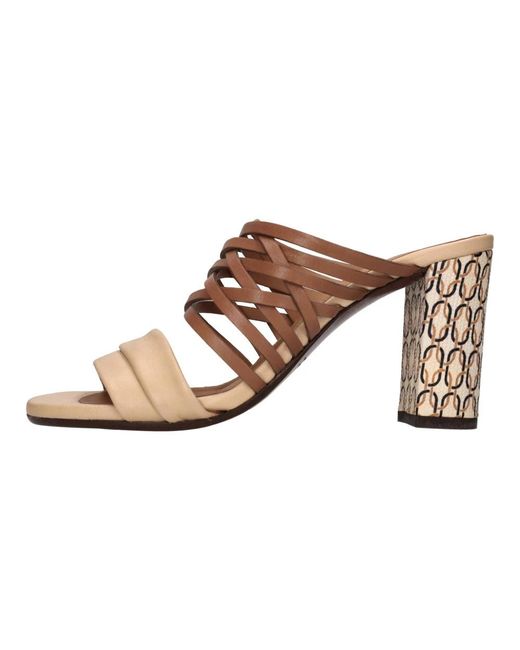 Chie Mihara Brown Heeled Mules