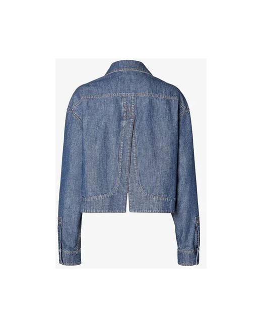 Fendi Logo-Patch Patch-Pocket Jacket in het Blue