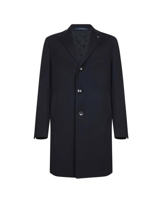 Tagliatore Blue Single-Breasted Coats for men