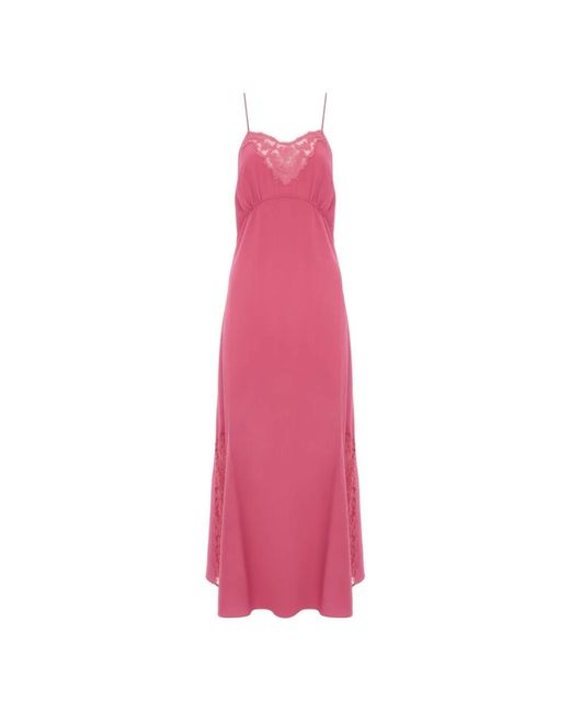 Chloé Nachtkleding ,Roze ,Satijn Spaghetti-Band Satijnen Jurk in het Pink
