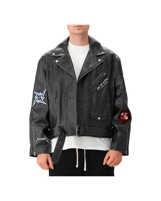 Represent Black Leather Jackets for men