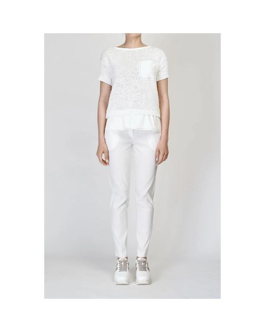 D.exterior Broeken ,Wit ,Linnen Slim-Fit Broek in het White