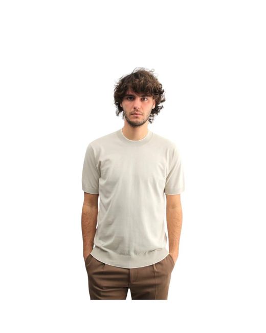 Paolo Pecora Crew neck t-shirt in Natural für Herren