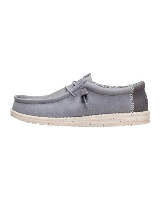HeyDude Gray Laced Shoes for men