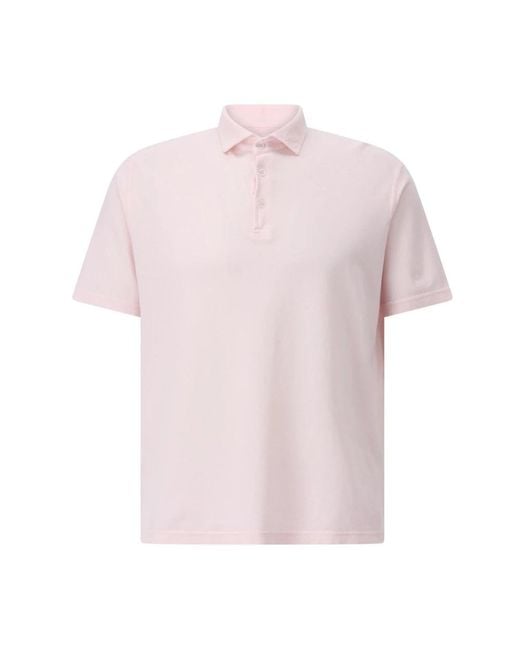 Fedeli Tops ,Roze ,Katoen Katoenen Poloshirt Klassieke Stijl in het Pink voor heren