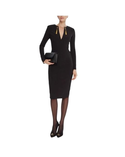 Elisabetta Franchi Black Midi Dresses