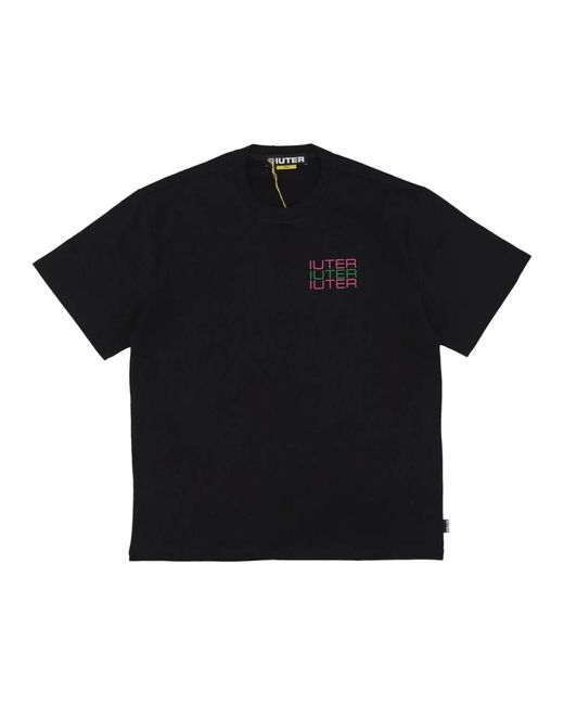 Iuter Schwarzes streetwear t-shirt mit schädel wirbelsäule in Black für Herren