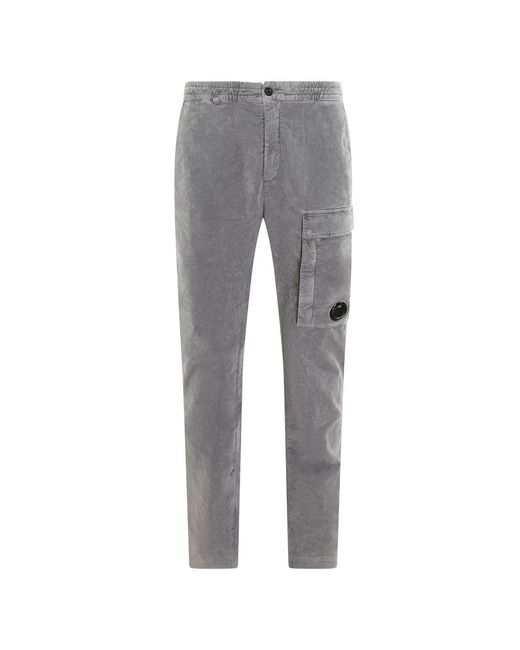 C P Company Gray Slim-Fit Trousers for men