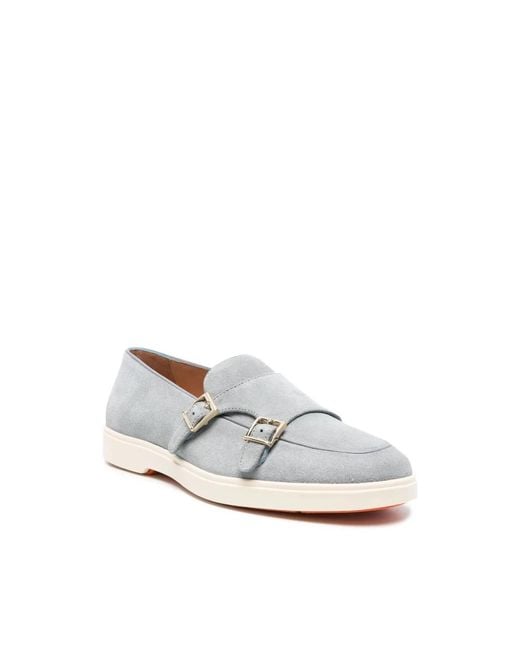 Santoni White Loafers