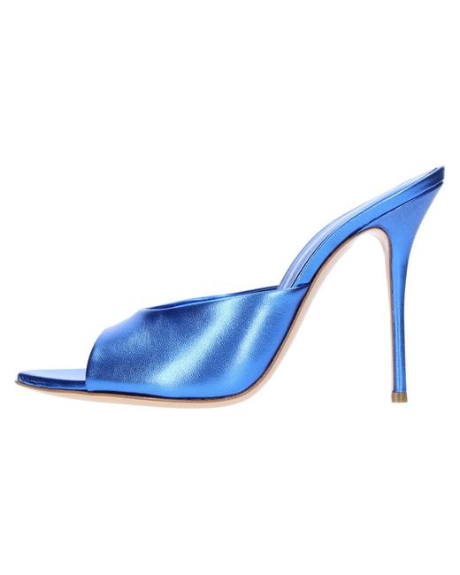 Casadei Blue Heeled Mules