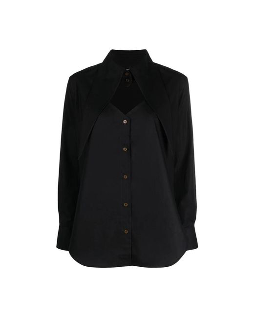 Camisa negra de algodón con cuello clásico Vivienne Westwood de color Black