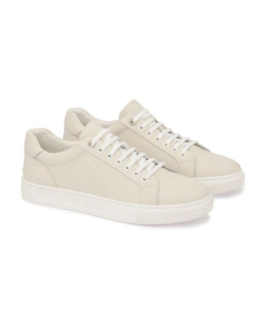 Kazar Hellgraue Erbsenleder-Sneaker in White für Herren